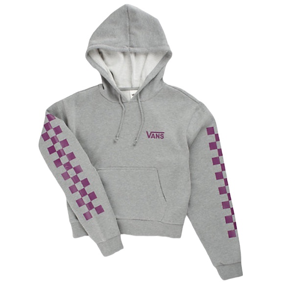 Vans Tops - Vans Hoodie Women’s Bravo Crop Hooded Sweatshirt Logo Gray M NWT